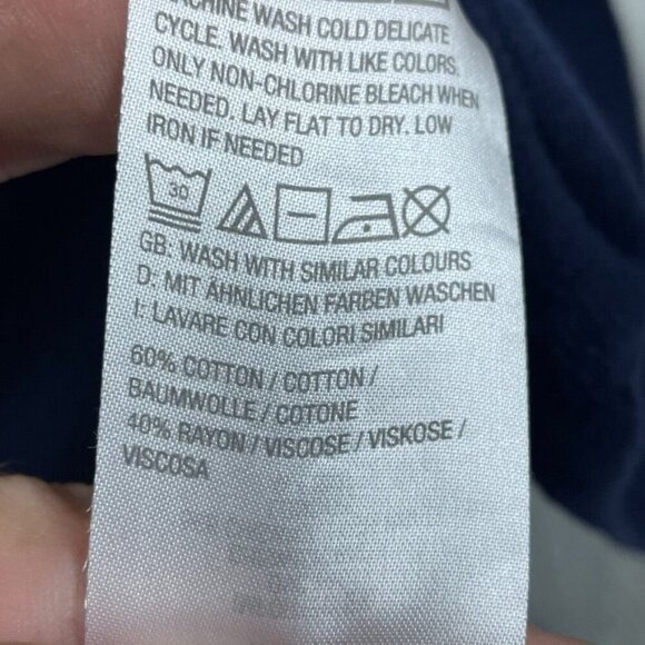 Studio Park Navy V-Neck Pullover Sweater With Red Trim M a0531 - Picture 7 of 8